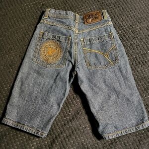 PHAT FARM boys denim shorts wide leg y2k jeans jorts size 12
